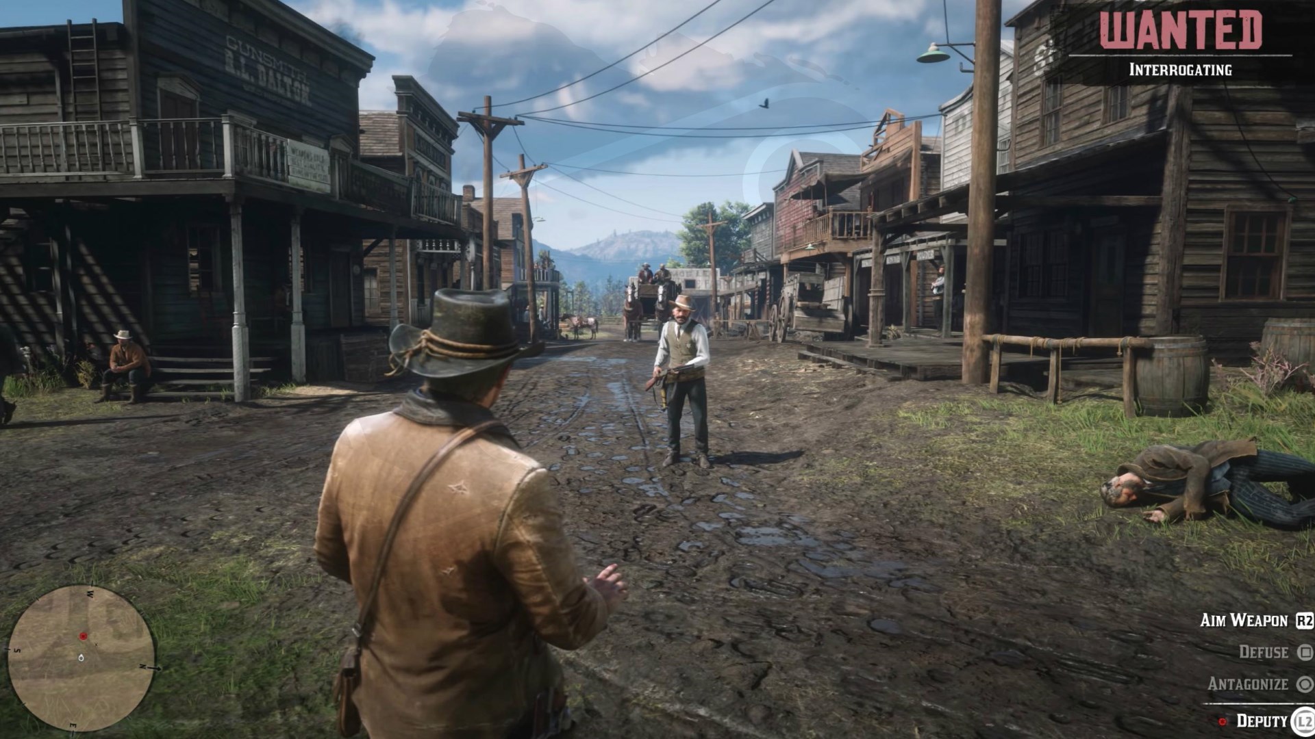 Una captura de Red Dead Redemption II donde se muestra la interfaz de juego.